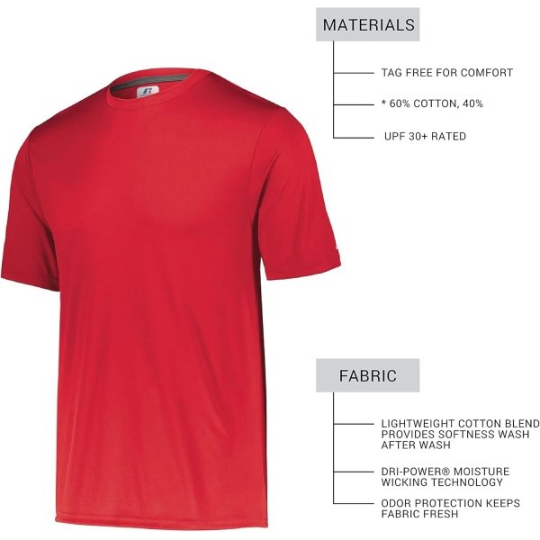 Russell Athletic mens Short Sleeve Performance T-shirt - Image 2