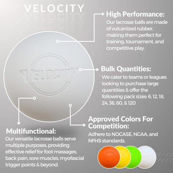 Velocity Lacrosse Balls - 60 and 120 Packs - Official NFHS and College Approved - Image 2