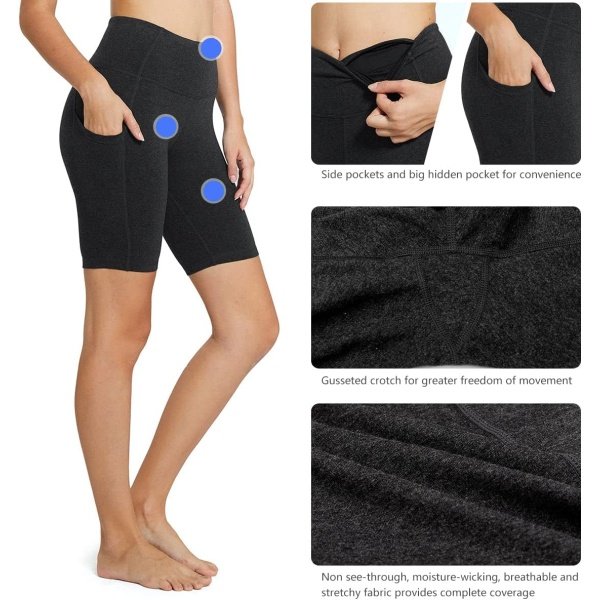 BALEAF Women's 8"/ 5"/ 3" Biker Shorts High Waist Yoga Workout Gym Running - Image 4