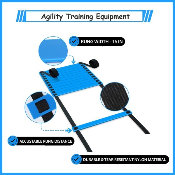 TGLITC Soccer Agility Training Equipment Set, Soccer Accessories 12 Rung 20Ft - Image 4