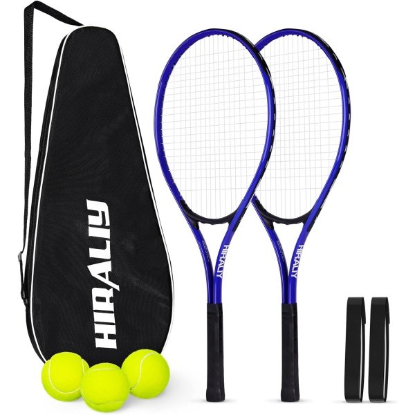 HIRALIY Adult Recreational 2 Players Tennis Rackets ,27 Inch Super Lightweight