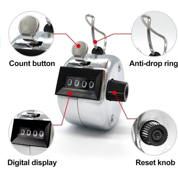 CIXLOGIC Mechanical Clicker Counter for Counting Without Battery, Sturdy Solid - Image 3