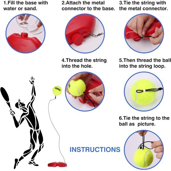 Teloon Solo Tennis Trainer Rebound Ball with String for Self Tennis Practice - Image 6