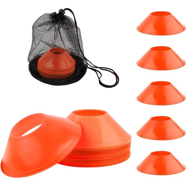 25pcs Soccer Cones for Sports Training, 5 Inch Mini Football Cones with Mesh