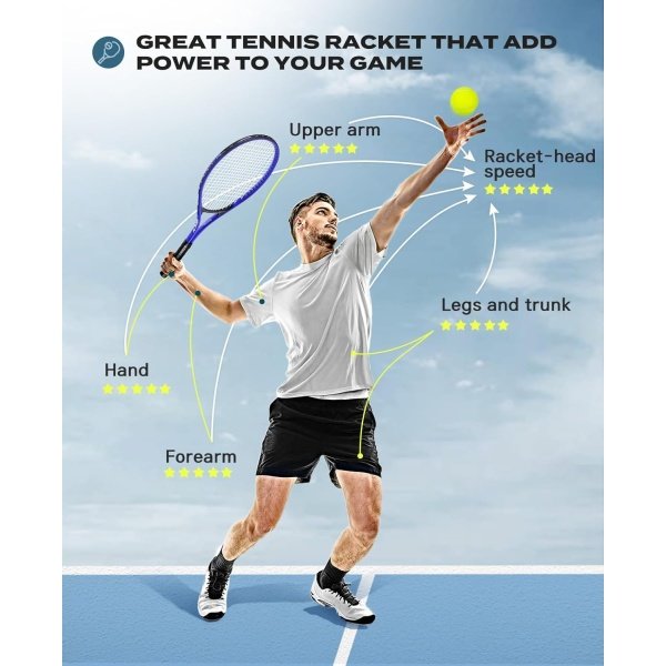 HIRALIY Adult Recreational 2 Players Tennis Rackets ,27 Inch Super Lightweight - Image 6