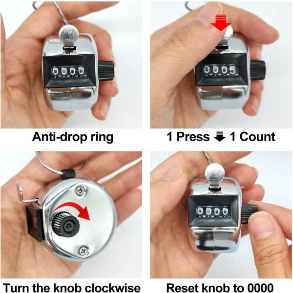 CIXLOGIC Mechanical Clicker Counter for Counting Without Battery, Sturdy Solid - Image 4