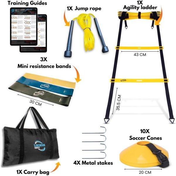 Invincible Fitness Agility Ladder Set - Enhance Speed, Coordination - Image 3