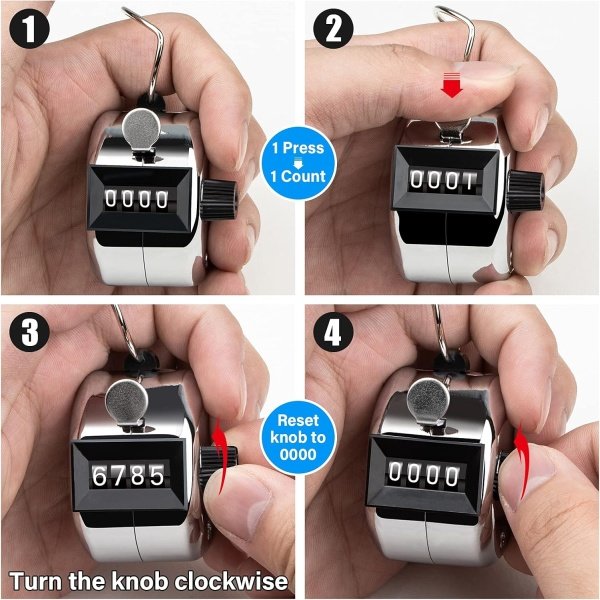 SDARMING Tally Counter, 4-Digit clicker Counter, Metal Hand Tally counters - Image 4