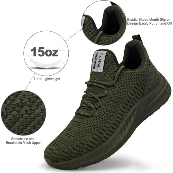 Feethit Mens Slip On Walking Shoes Blade Tennis Shoes Non Slip Running Shoes - Image 2