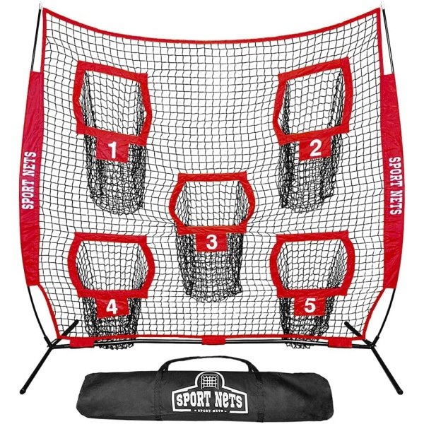 Heavy Duty 7x7 Football Throwing Net (Includes 5 Targets Pockets)