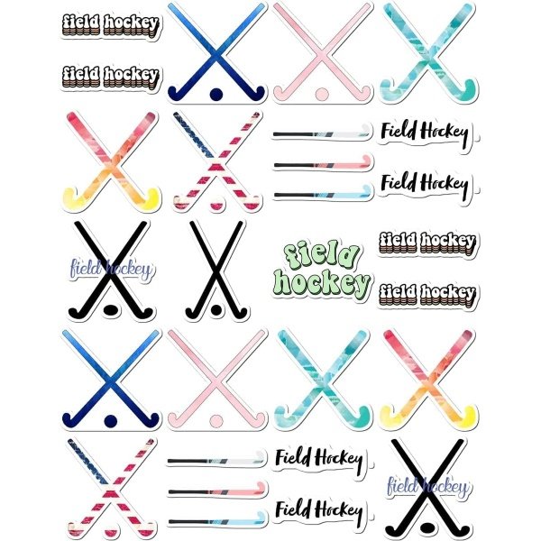 20 Pcs Value Pack Field Hockey Decal Sticker Waterproof Vinyl Aesthetic SUV