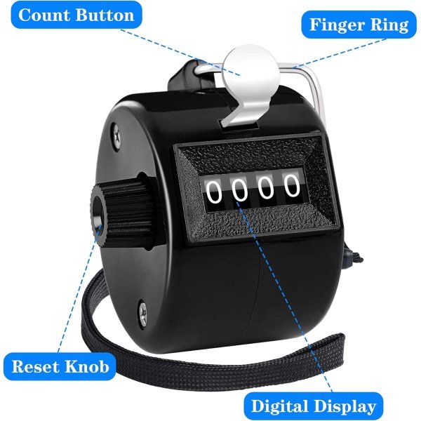 FEBSNOW 2 Pack Hand Tally Counter 4 Digital Click Counter for Sport Row School - Image 3