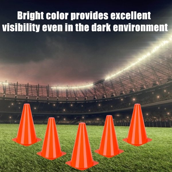 7 Inch Soccer Cones, 24 Pack Cones Sports Training Agility Field Marker Plastic - Image 4