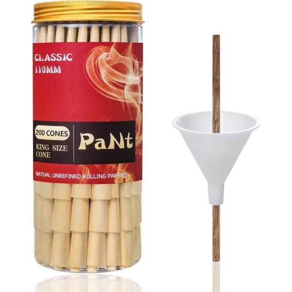 PaNt cones | 200 pack | king size pre rolled cones with tips ​| 110 mm slow type