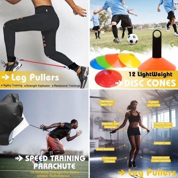 Speed Agility Training Equipment Set, Includes 4 Adjustable Hurdles - Image 5