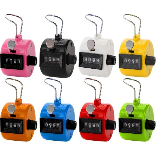 Tebery 8 Pack Handheld Tally Counter 4 Digit Mechanical Palm Clicker Counter
