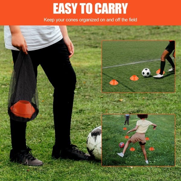25pcs Soccer Cones for Sports Training, 5 Inch Mini Football Cones with Mesh - Image 5