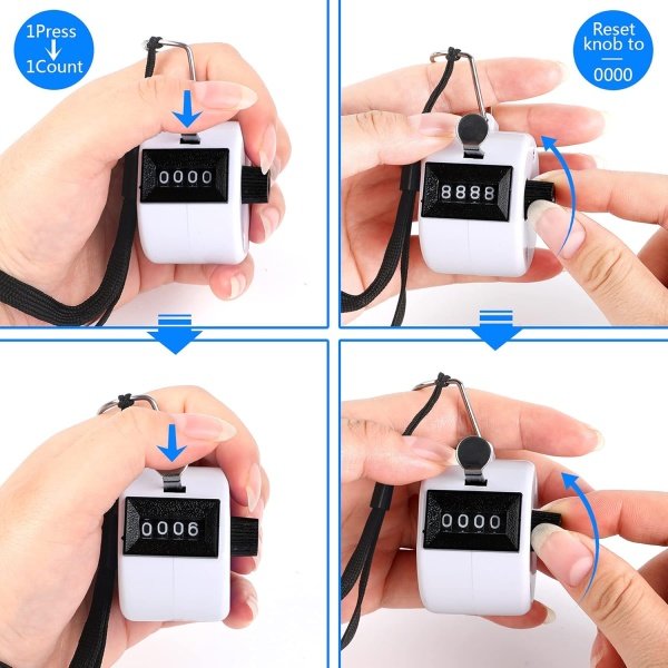 FEBSNOW 2 Pack Hand Tally Counter 4 Digital Click Counter for Sport Row School - Image 4