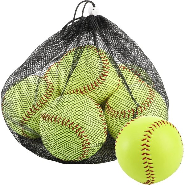 Tebery 6 Pack Sports Practice Softballs, 12-Inch Official Size and Weight