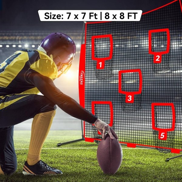 𝑵𝑬𝑾 [5-in-1] Football Throwing Target Net, 7x7 FT, Portable Football Training - Image 4