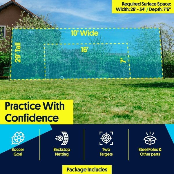 Soccer Goal Net & Soccer Backstop Net with Rebounder - Soccer Nets for Backyard - Image 2