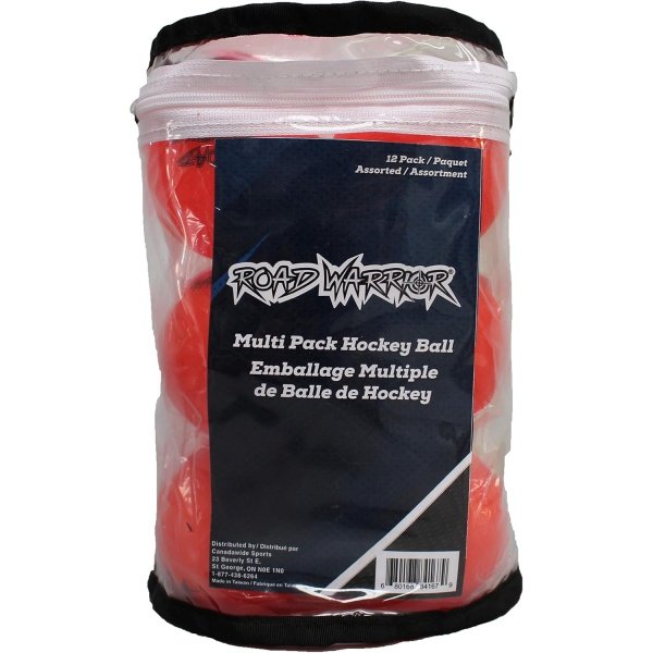 Road Warrior Multi Pack Hockey Balls - 12-Pack Assorted, Designed for Warm