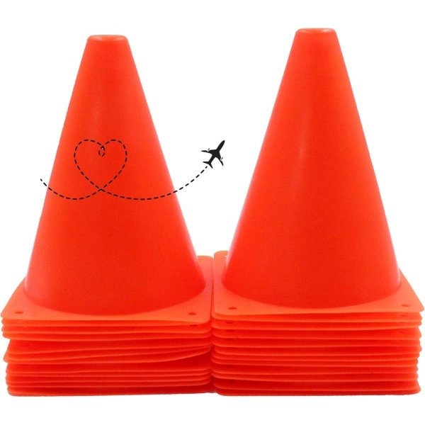 Traffic Cones 24 Pack for Training and Play 7” Cone Flexible and Soft - Image 2