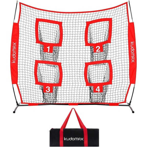 6 x 6ft Football Throwing Net with 4 Pockets, Improves Accuracy and Power