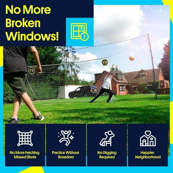 Soccer Goal Net & Soccer Backstop Net with Rebounder - Soccer Nets for Backyard - Image 4