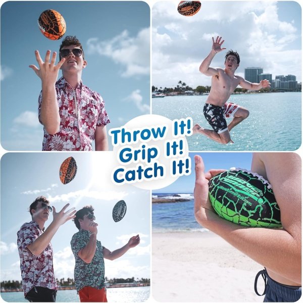 Wave Runner Grip It Waterproof Football, Size 9.25 - Water Football, Beach - Image 7