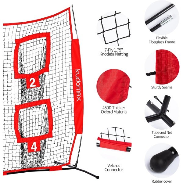 6 x 6ft Football Throwing Net with 4 Pockets, Improves Accuracy and Power - Image 3