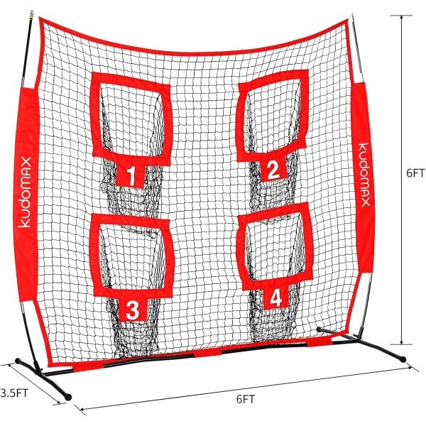 6 x 6ft Football Throwing Net with 4 Pockets, Improves Accuracy and Power - Image 2