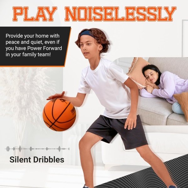 Silent Basketball – Size 7 Indoor Basketball (PRO Version) - Grooved Foam - Image 2