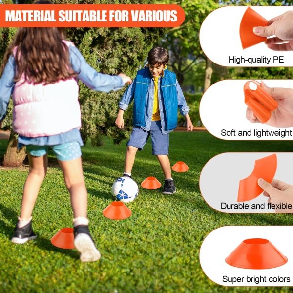 25pcs Soccer Cones for Sports Training, 5 Inch Mini Football Cones with Mesh - Image 4