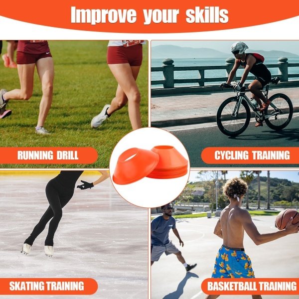 25pcs Soccer Cones for Sports Training, 5 Inch Mini Football Cones with Mesh - Image 7