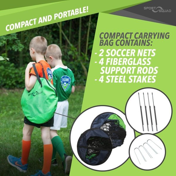 Sport Squad Portable Soccer Goal Net Set - Pop Up Training Soccer Goals - Image 5