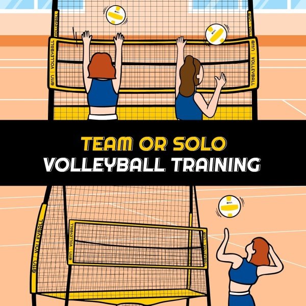 A11N Volleyball Practice Net Station with 3 Adjustable Heights - 6'5'', 7'2'' - Image 3