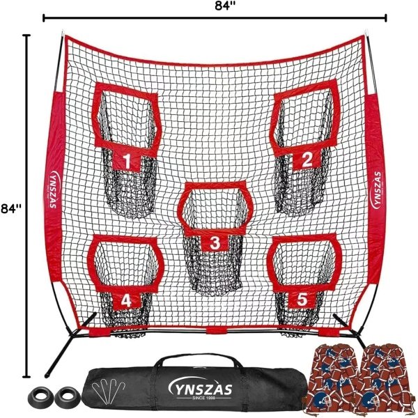 𝑵𝑬𝑾 [5-in-1] Football Throwing Target Net, 7x7 FT, Portable Football Training - Image 7