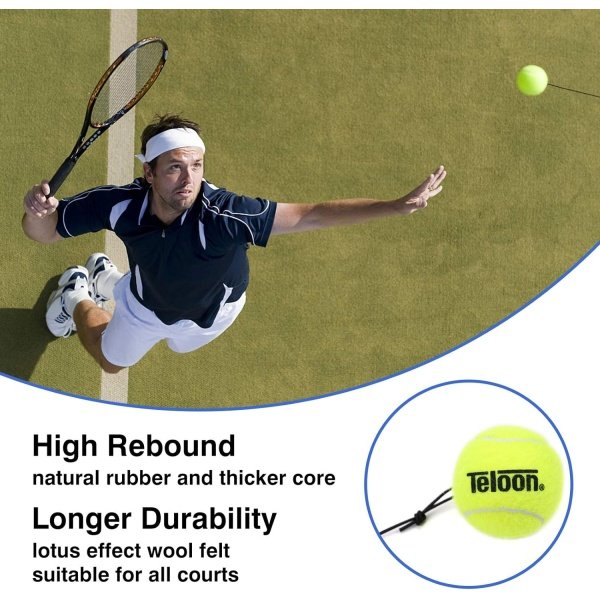 Teloon Solo Tennis Trainer Rebound Ball with String for Self Tennis Practice - Image 4