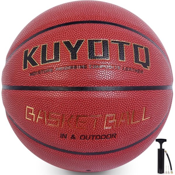 KUYOTQ Indoor Outdoor Basketball Official Size 5/6/7 Basketball 27.5/28.5/29.5"