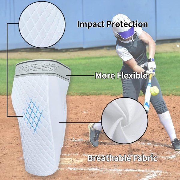 Youper Youth Girls Classic Compression Softball Sliding Shorts, Padded Softball - Image 3