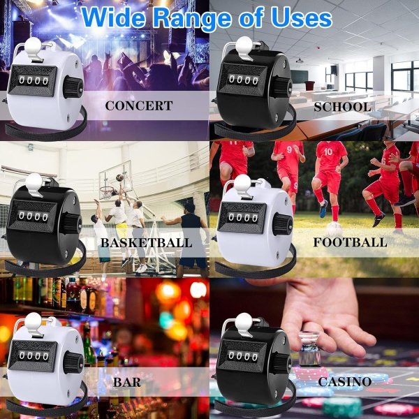 FEBSNOW 2 Pack Hand Tally Counter 4 Digital Click Counter for Sport Row School - Image 5