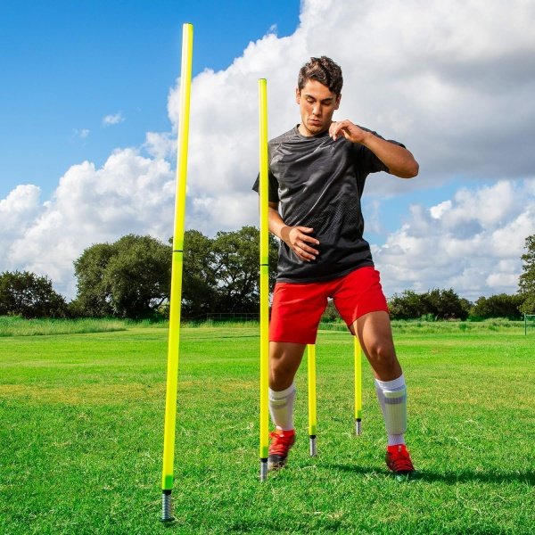 Champion Sports APSET Outdoor Agility Pole Set, Yellow - Image 6