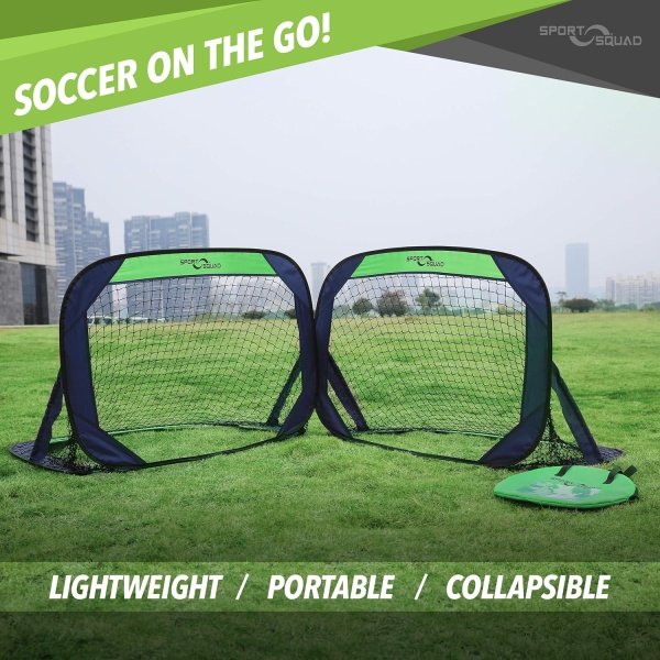 Sport Squad Portable Soccer Goal Net Set - Pop Up Training Soccer Goals - Image 2