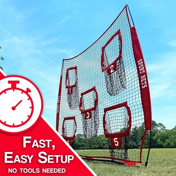 Heavy Duty 7x7 Football Throwing Net (Includes 5 Targets Pockets) - Image 8