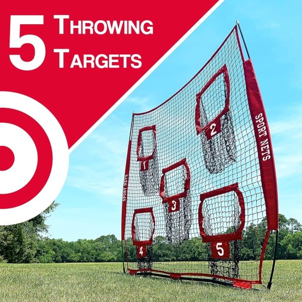 Heavy Duty 7x7 Football Throwing Net (Includes 5 Targets Pockets) - Image 3