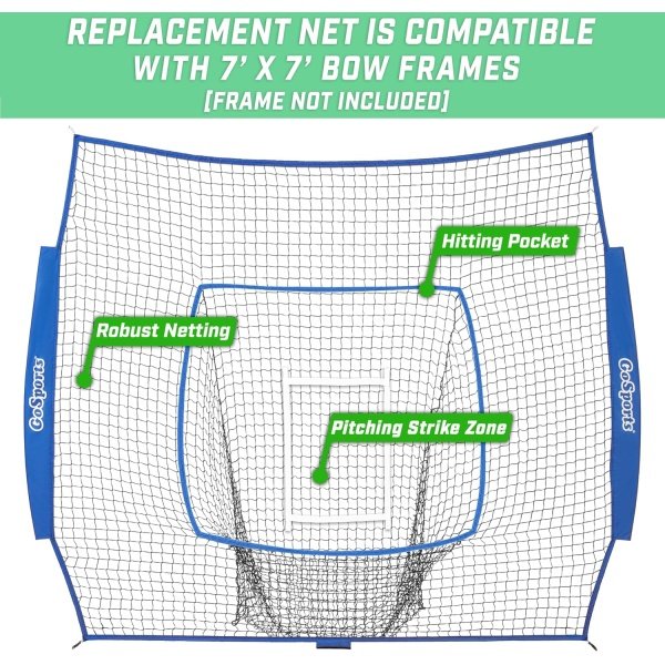 GoSports Team Tone Replacement 7 ft x 7 ft Baseball/Softball Net - Compatible - Image 2
