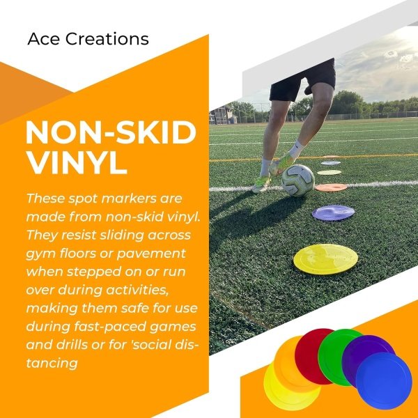 Ace Creations 9 Inch Poly Vinyl Spot Markers – Training Drills with School Gyms - Image 4