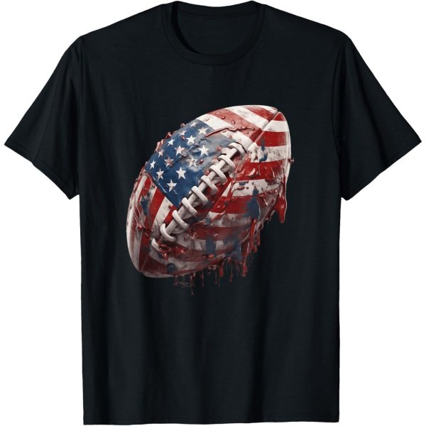 American football Us Flag T-Shirt
