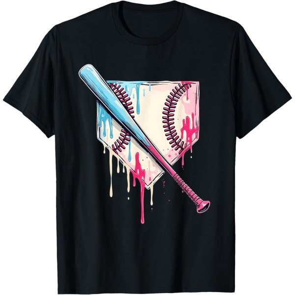 Cool Sport Baseball Home Plate Drip With Sprinkles Drip T-Shirt